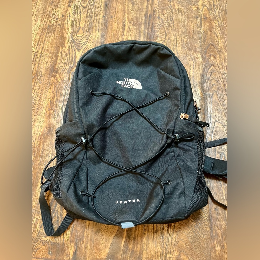 North face backpack black rose gold